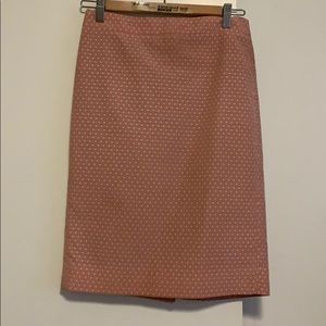 J.Crew Pink Polka Dot Pencil Skirt